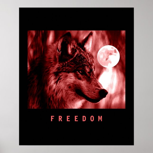 Black Red Motivational Freedom Varg Poster Skriv u (Framsidan)