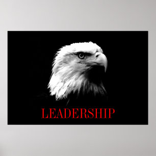 Black Red Motivational Leaagement Eagle Poster