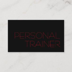 Black Red Personal Trainer Fitness Sport Visitkort