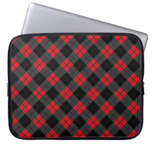 Black Red Play Check Laptop sleeve