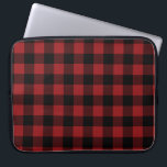 Black Red Play Check Laptop sleeve<br><div class="desc">Svart och rödblekskuren Laptop sleeve-MIGNED-design</div>