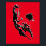 Black Red Pop Art Running Horse Poster<br><div class="desc">Black Red Pop Art Running Horse Silhouette/Digital Animal/Horse Art - Horse Head Artwork</div>