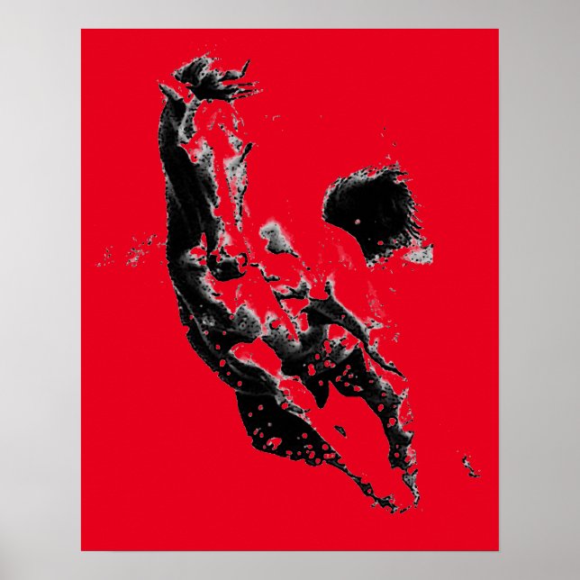 Black Red Pop Art Running Horse Poster (Framsidan)