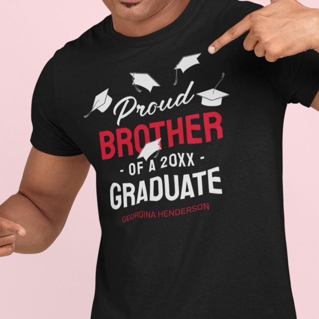 Black Red Proud Brother 2025 Student T Shirt (Skapare uppladdad)