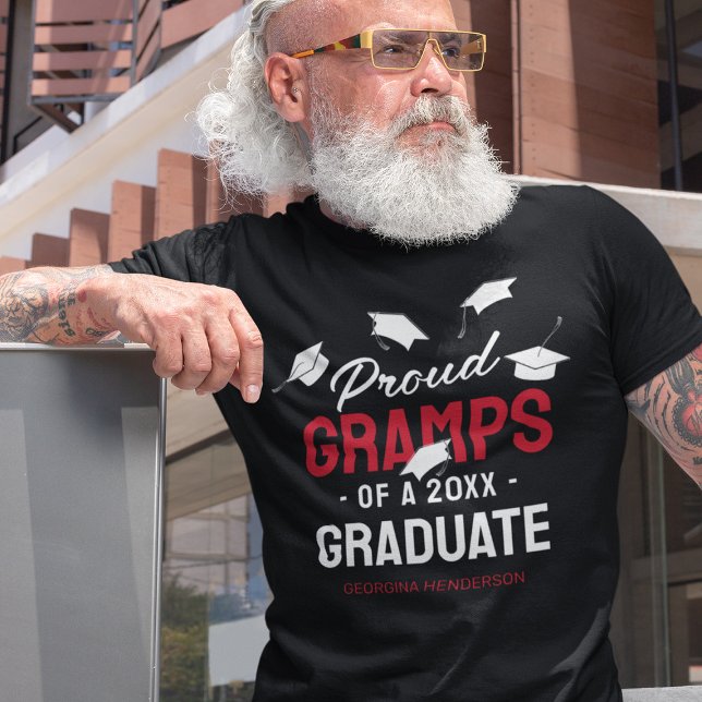 Black Red Proud Gramps 2025 Student T Shirt (Skapare uppladdad)