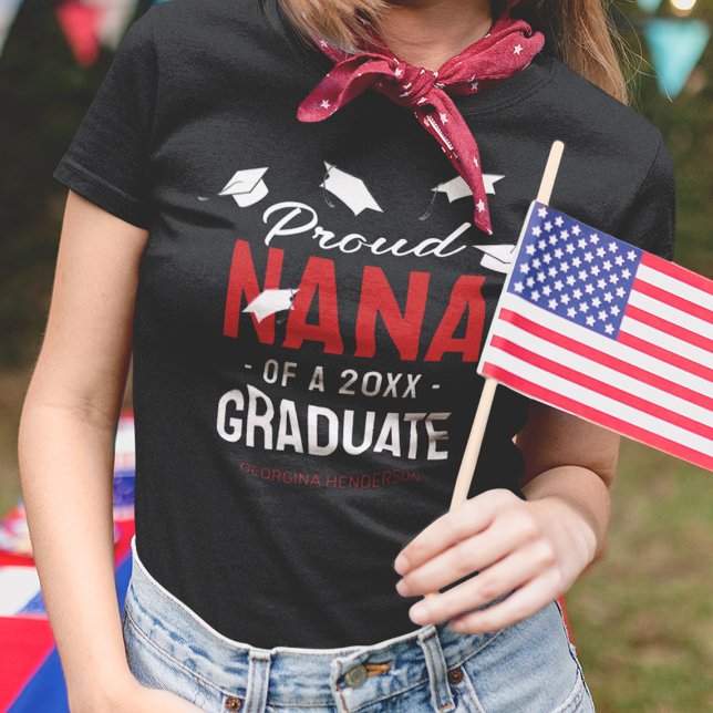Black Red Proud Nana 2025 Student T Shirt (Skapare uppladdad)