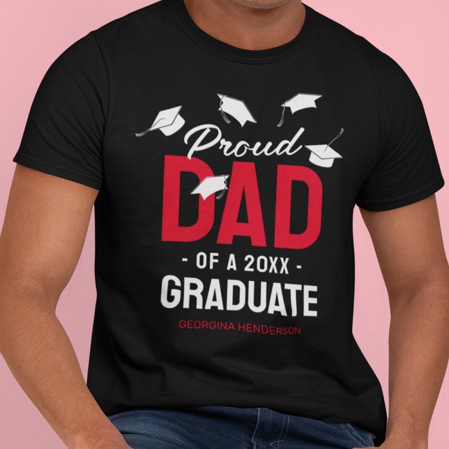 Black Red Proud Pappa 2025 Student T Shirt (Skapare uppladdad)
