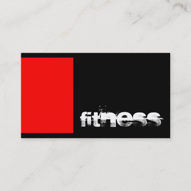 Black Red Rand Fitness Sport Affärskort Visitkort (Framsida)