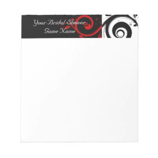 Black Red Reverse Swirl Möhippa Game General Anteckningsblock