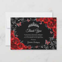 Black Red Silver Quinceanera Tack Kort