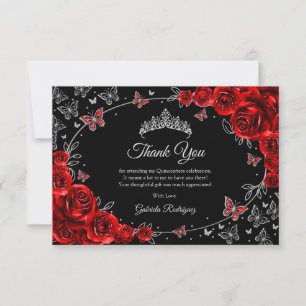 Black Red Silver Quinceanera Tack Kort