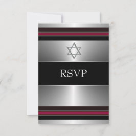 Black Red Silver Star of David Pub Mitzvah OSA