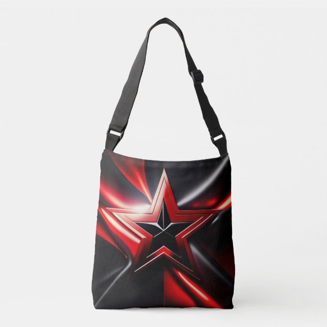 Black Red Star Crossbody Bags Axelväska (Framsida)