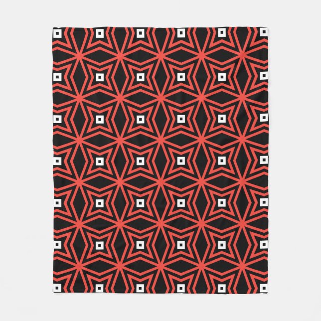 Black Red Star Gothic Geometric Classic Mönster Fleecefilt (Framsidan)