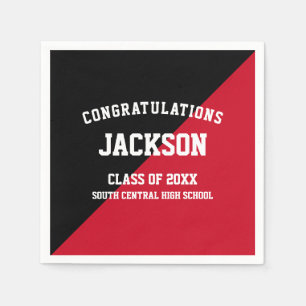 Black Red Studentfest Napkins Pappersservett