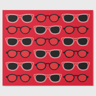 Black Red Sunglasses Mönster Presentpapper