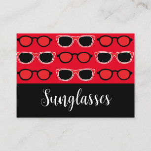 Black Red Sunglasses Mönster Visitkort