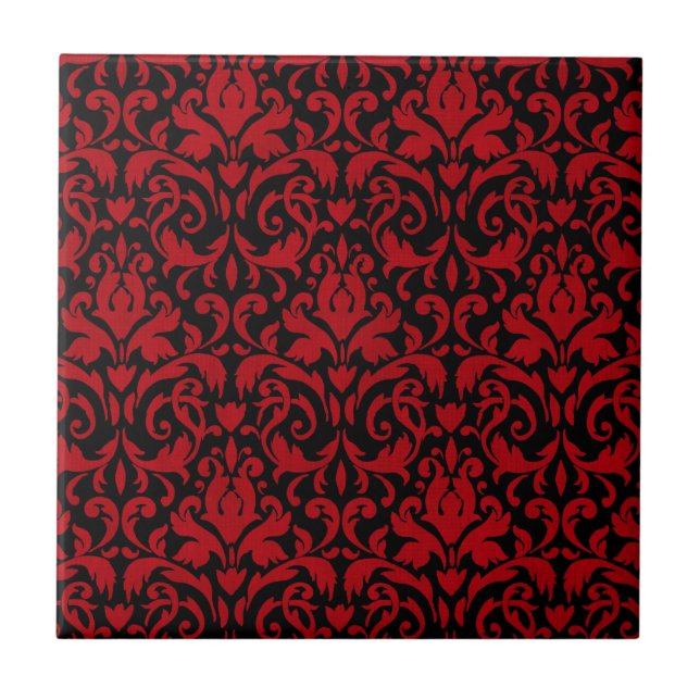 BLACK-RED-SWIRLY KAKELPLATTA (Framsidan)