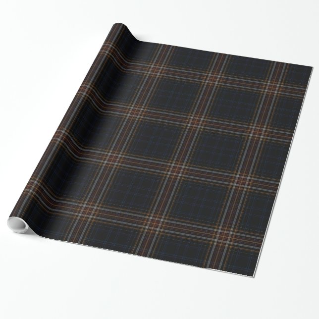 Black Red Tartan Play Presentpapper (Utrullad)