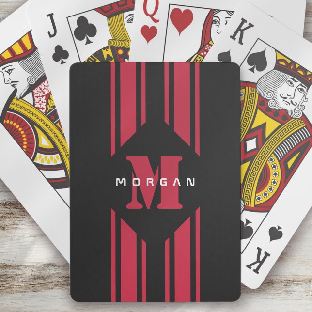 Black Red Tävla Car Rand Monogram Casinokort (Skapare uppladdad)