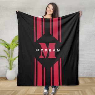 Black Red Tävla Car Rand Monogram Fleecefilt