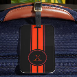 Black Red Tävla Rand Monogram Bagagebricka