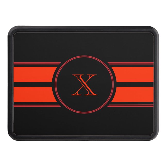 Black Red Tävla Rand Monogram Dragkroksskydd (Framsidan)