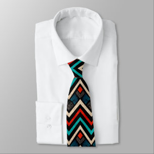 Black Red Teal Beige Aztec Mönster Slips