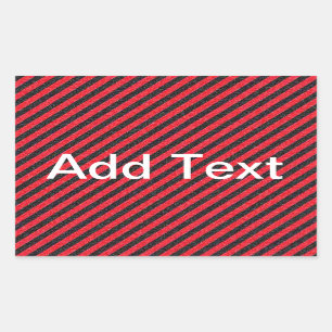 Black Red Thin Diagonal Rand Rektangulärt Klistermärke