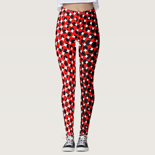 Black Red White Classy Leggings (Framsida)