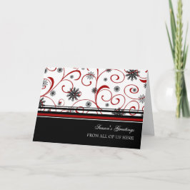Black Red White Customer Season's Greetings Card Helgkort