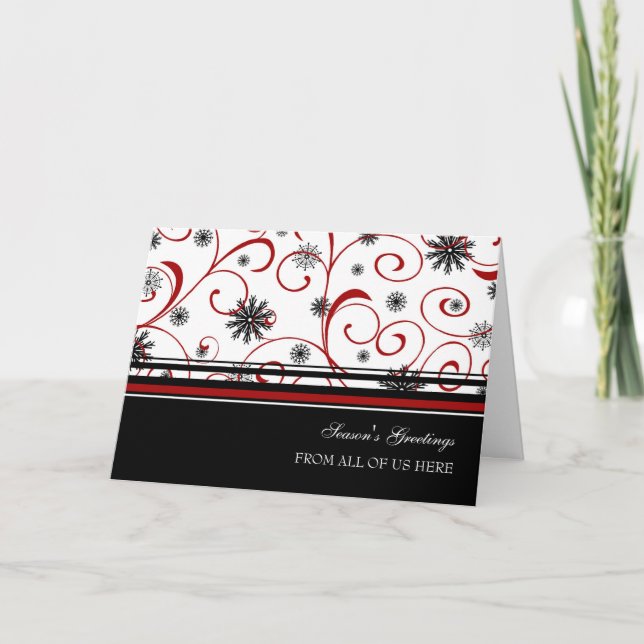 Black Red White Customer Season's Greetings Card Helgkort (Framsida)