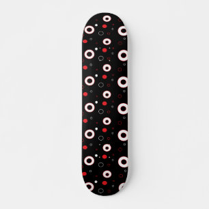 Black Red White Linjer och Polka Dot Abstrakt Mini Skateboard Bräda 18,7 Cm