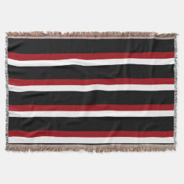 Black Red White Strepe Throw Blanket Filt