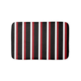 Black Red White Stripe Bathroom Mat Badrumsmatta