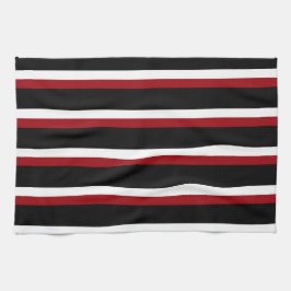 Black Red White Stripe Kitchen Towel Kökshandduk
