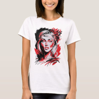 Black & Red Woman 2 T Shirt