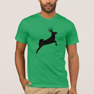 Black Reindeer Silhouette T Shirt