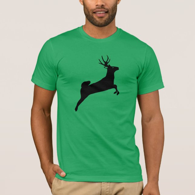 Black Reindeer Silhouette T Shirt (Framsida)