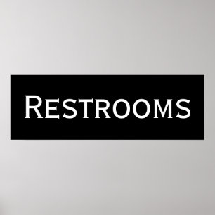 Black Restrooms Wall Art Poster Print
