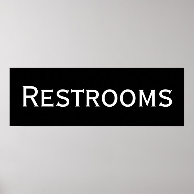Black Restrooms Wall Art Poster Print (Framsidan)