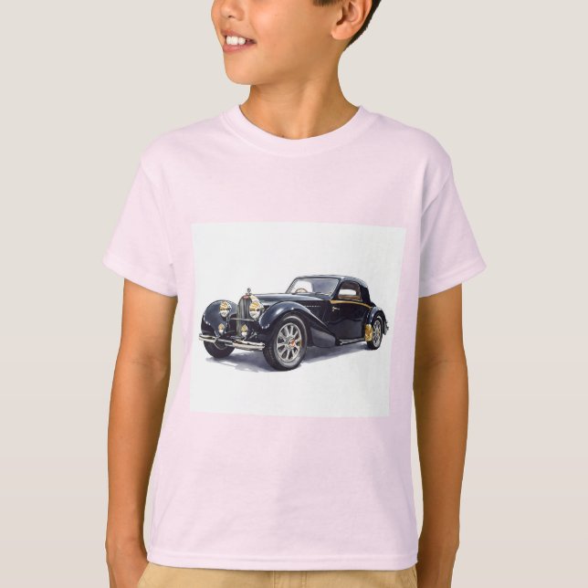 Black Retro Car, samling av Natasha Us T Shirt (Framsida)