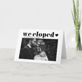 Black Retro Fold Typography Bröllop Elopement Meddelande