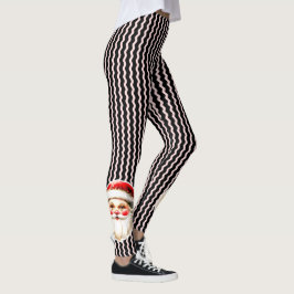Black Retro Jultomten Black Ric Rac-jul Leggings