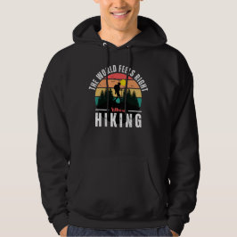 Black Retro Vintage Hikers Hiking Camping Mountain Hoodie