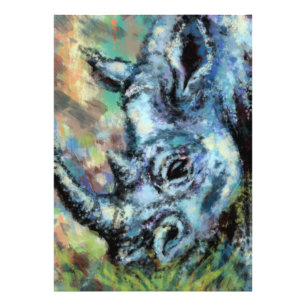 Black Rhino Grazes in Savannah Photo Print Tecknin Fototryck