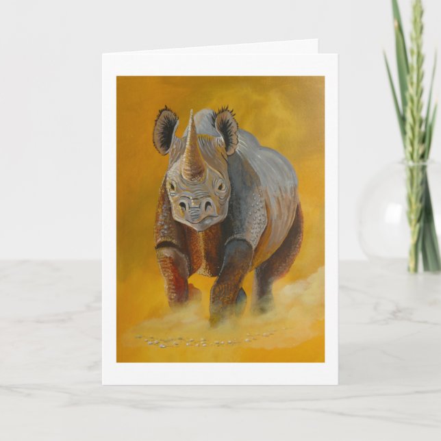 Black Rhino-studien Birthday Card Kort (Framsida)