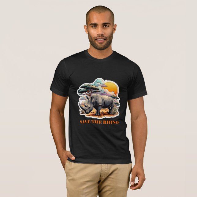 BLACK RHINOCEROS 13 T SHIRT (Hel framsida)