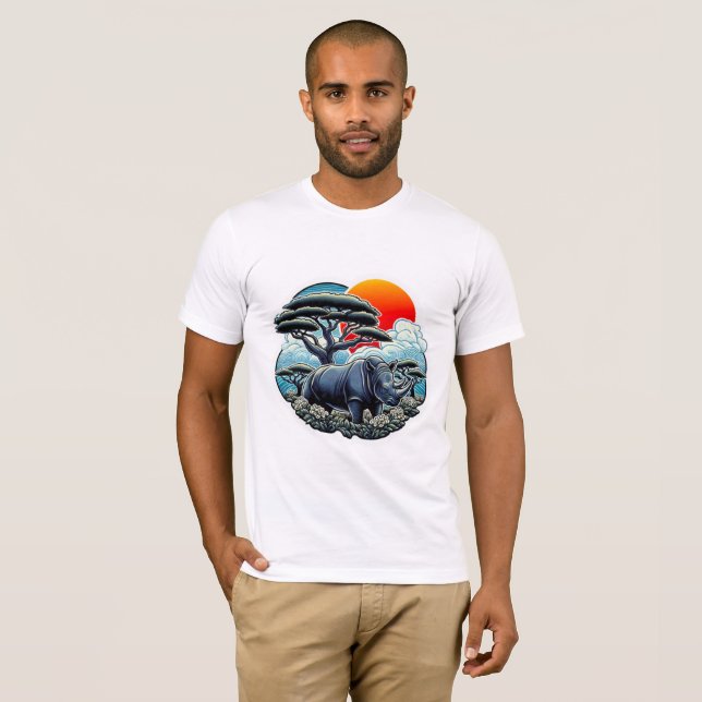 BLACK RHINOCEROS 7 T SHIRT (Hel framsida)