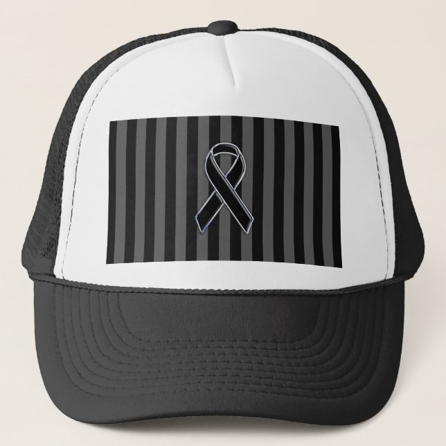 Black Ribbon Awareness Rand Keps (Framsida)